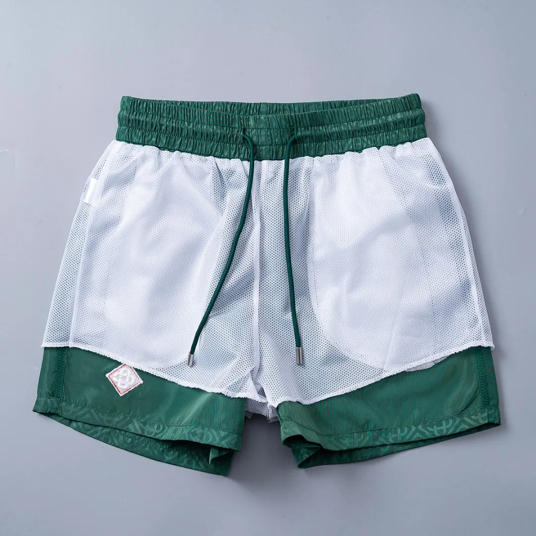 28136# 2026 Spring/Summer New Arrival men's short high-quality swimming beach shorts. Official website synchronization. Original hardware. Rigorous workmanship. Side seams. Front and rear rails are double-threaded. M-3XL Green.